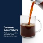 ست 2تایی لیوان قهوه 250ml دلونگی مدل DLSC320 ا American coffee glasses, 250 ml, set of 2 - Image 4