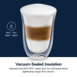 فنجان دوجداره 2 عددی دلونگی اسپرسو 330 میل مدل DLSC312 ا Double wall espresso glasses, 330 ml, set of 2 - Image 4