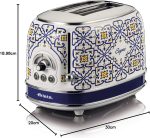 توستر دو اسلایس آریته طرح کاپری مدل 155 ا Ariete Toaster 155 Capri, Mediterranean Style - Image 4