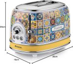 توستر دو اسلایس آریته طرح پسیتانو مدل 155 ا Ariete 155 Toaster Positano, 810W, 2 slices - Image 2